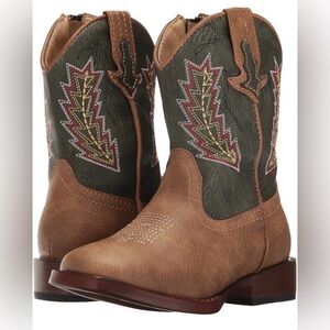 Roper Western Boots Boy Faux Leather Zipper